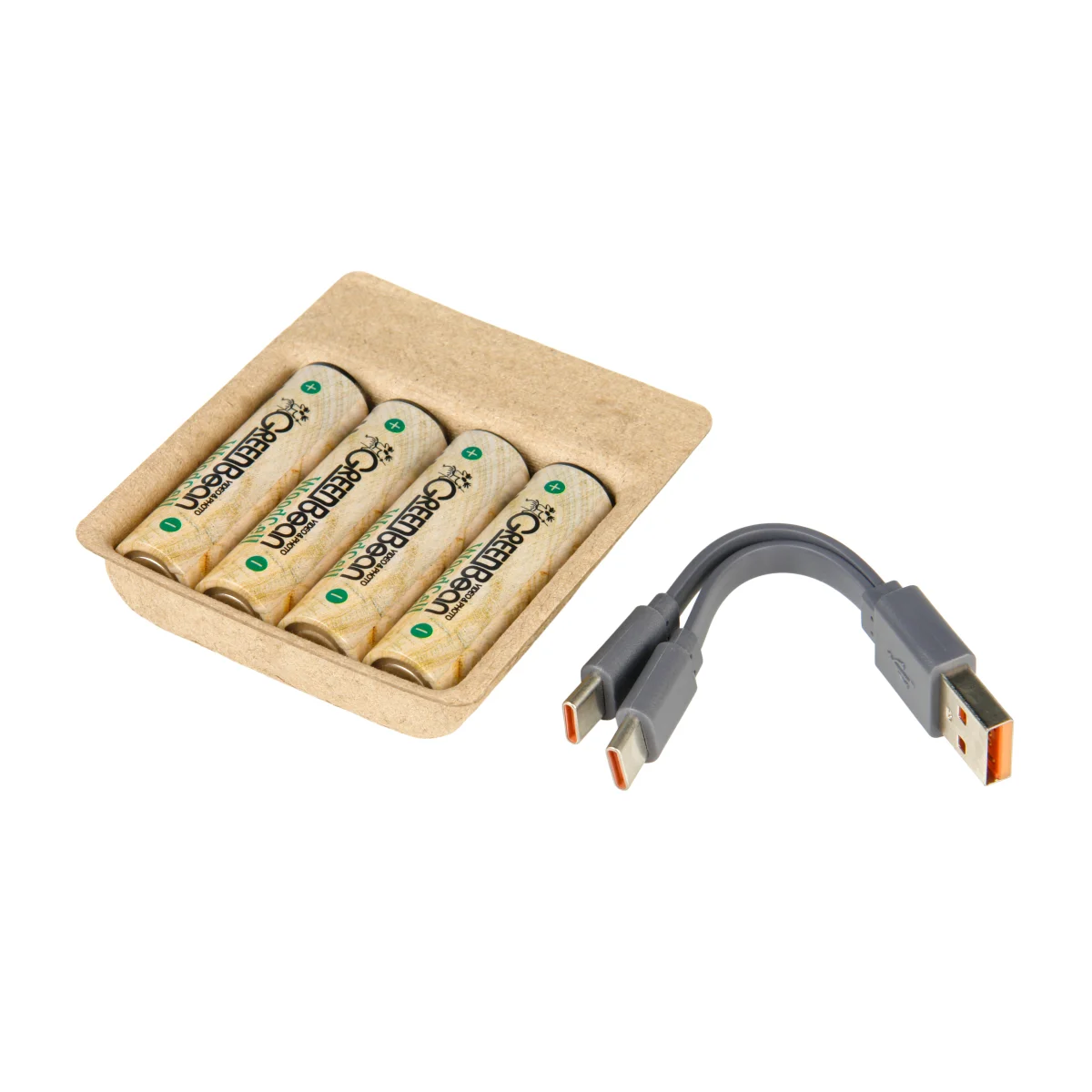 Аккумулятор GreenBean WoodCell AAA зарядка USB-C (набор 4 шт)