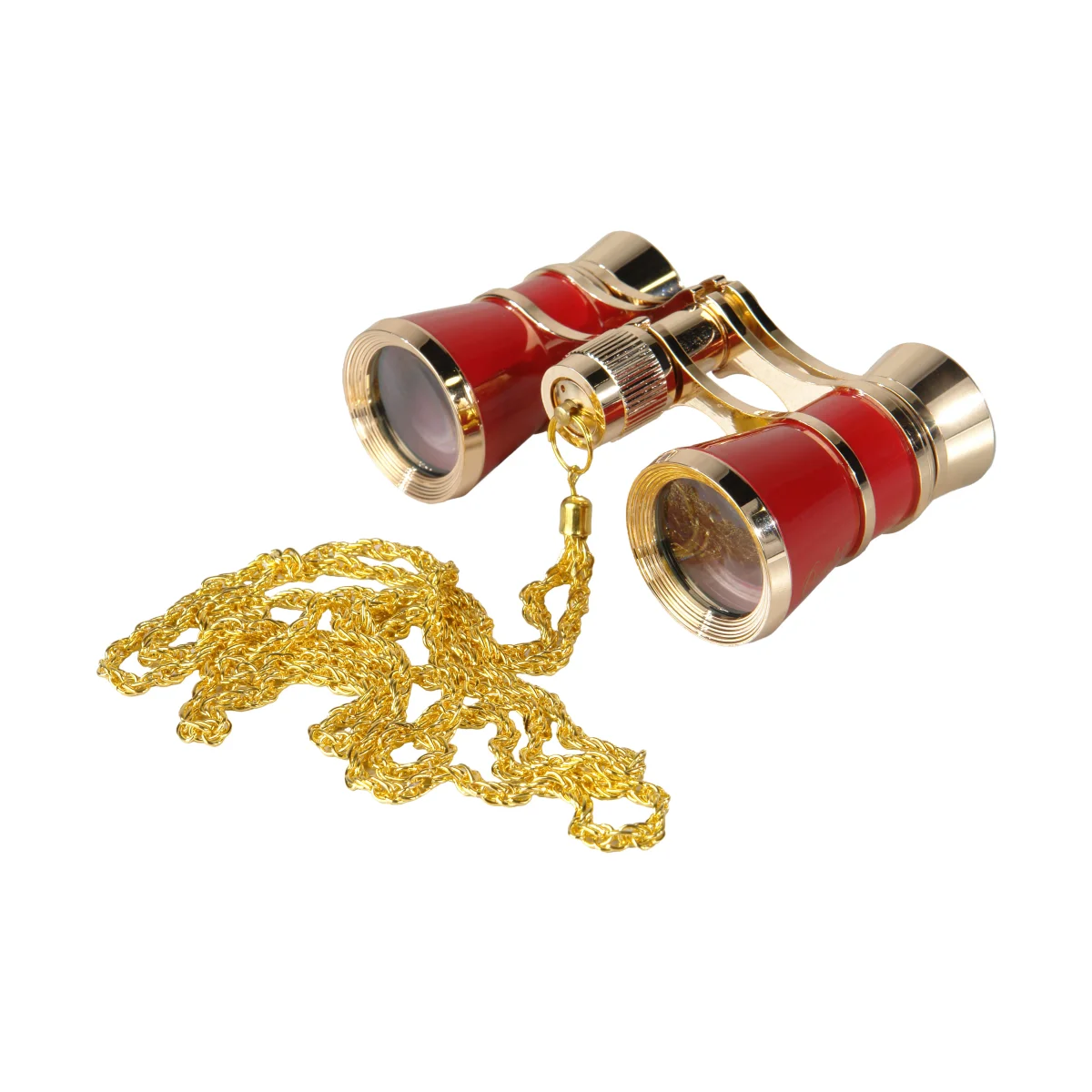Бинокль театральный Veber Opera  БГЦ 3x25 с цепочкой, красный/золотой