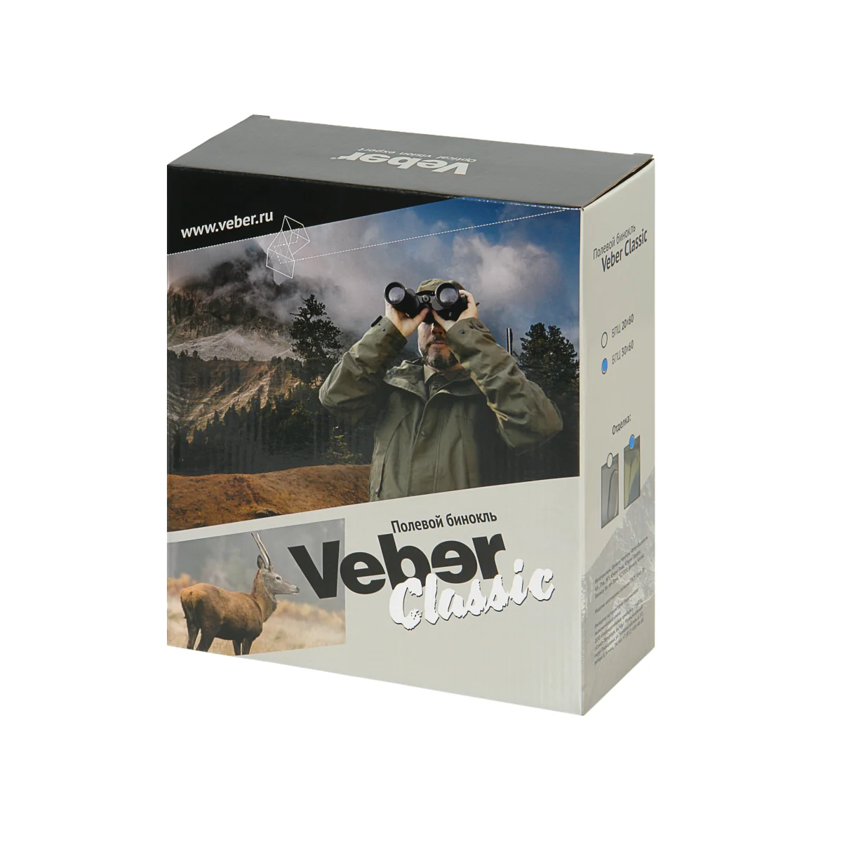 Бинокль Veber Classic БПЦ 30x60 VR камуфлированный