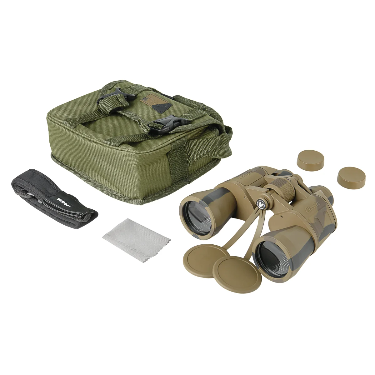 Бинокль Veber Classic БПШЦ 10x50 VRWA широкоугольный, камуфлированный	