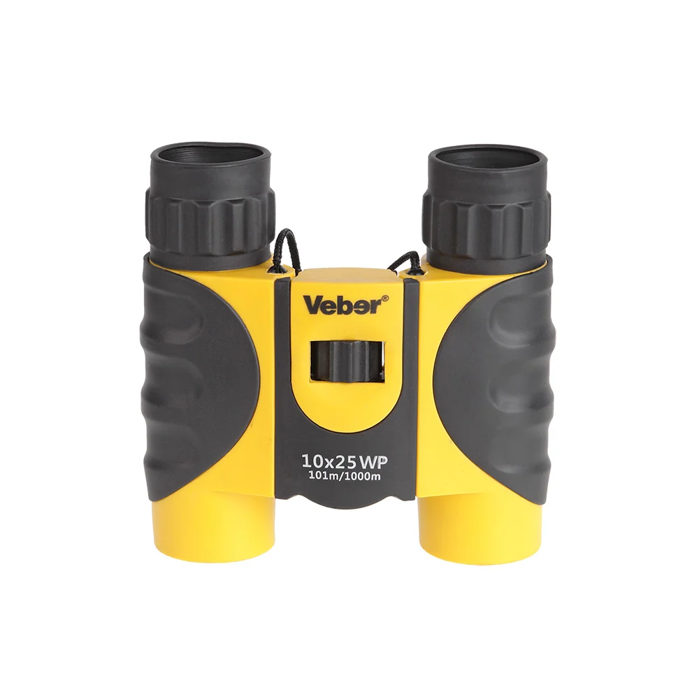 Бинокль Veber WP 10x25 черный/желтый