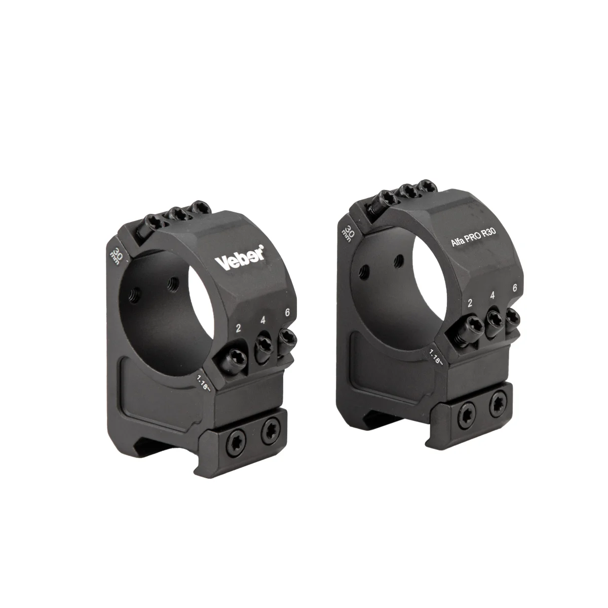 Кольца тактические Veber Alfa PRO R30 на Weaver 7075-T651