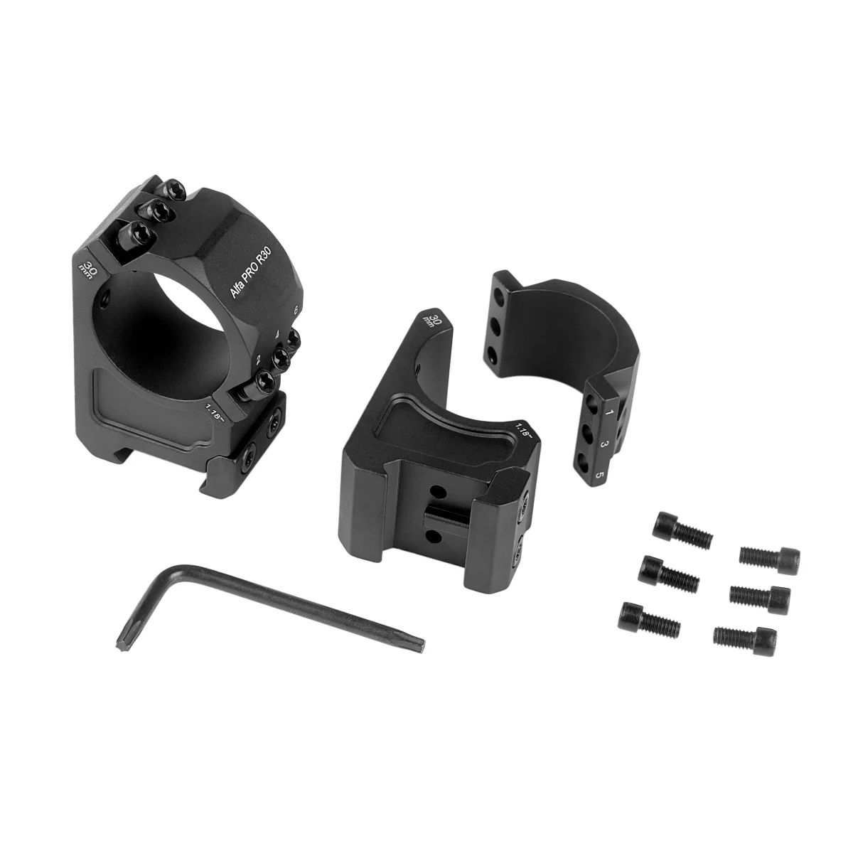 Кольца тактические Veber Alfa PRO R30 на Weaver 7075-T651