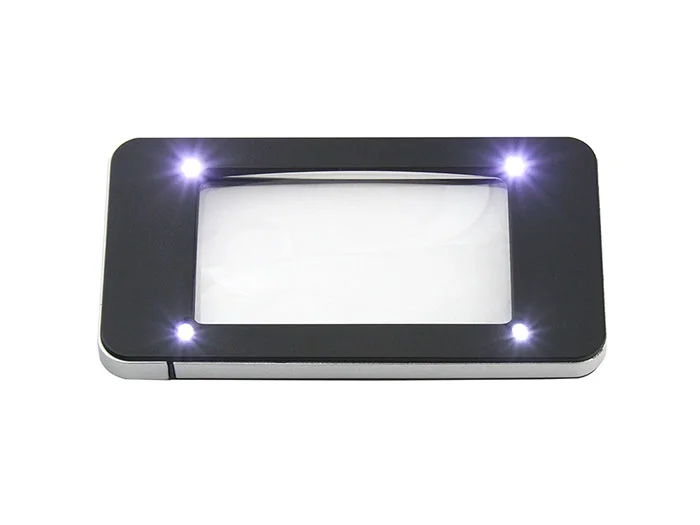 Лупа с подсветкой Veber G188, 2,5x-4x, 75x43 мм, черная