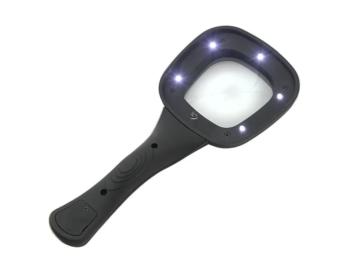 Лупа с ручкой и подсветкой Veber 600558, 3x, 52x52 мм