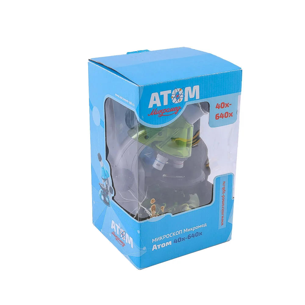 Микроскоп Микромед Атом 40x-640x (лайм) (уценка 01)