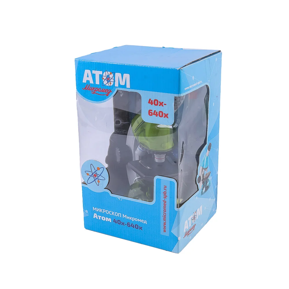 Микроскоп Микромед Атом 40x-640x (лайм) (уценка 02)