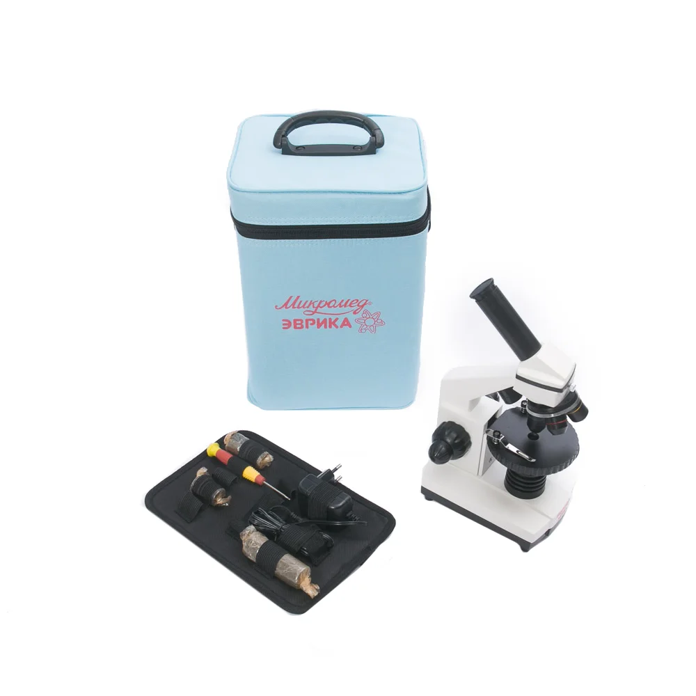 Микроскоп школьный Эврика 40х-1280х в текстильном кейсе (уценка02)