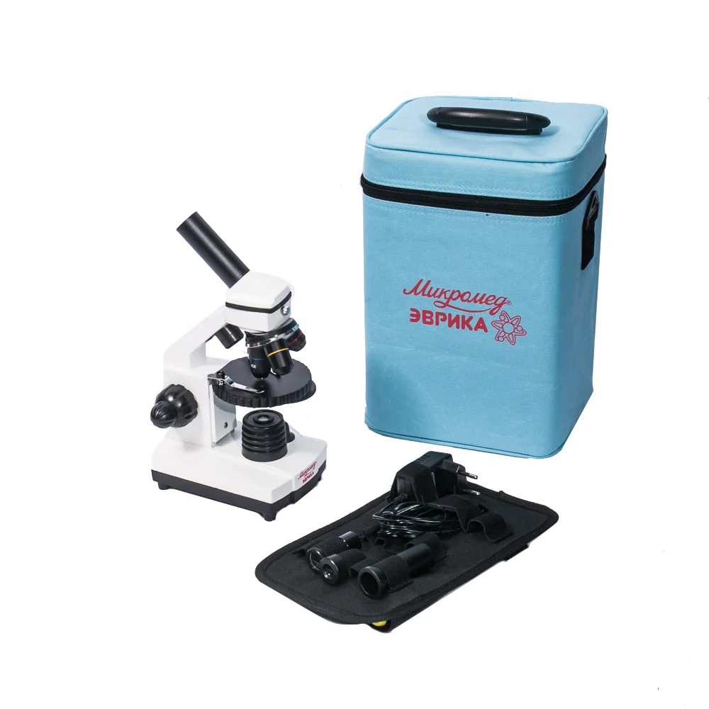 Микроскоп школьный Эврика 40х-1280х в текстильном кейсе(уценка 03)