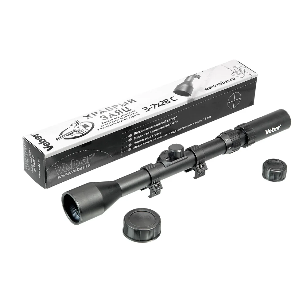 Прицел для пневматики Veber Храбрый Заяц 3-7x28 C