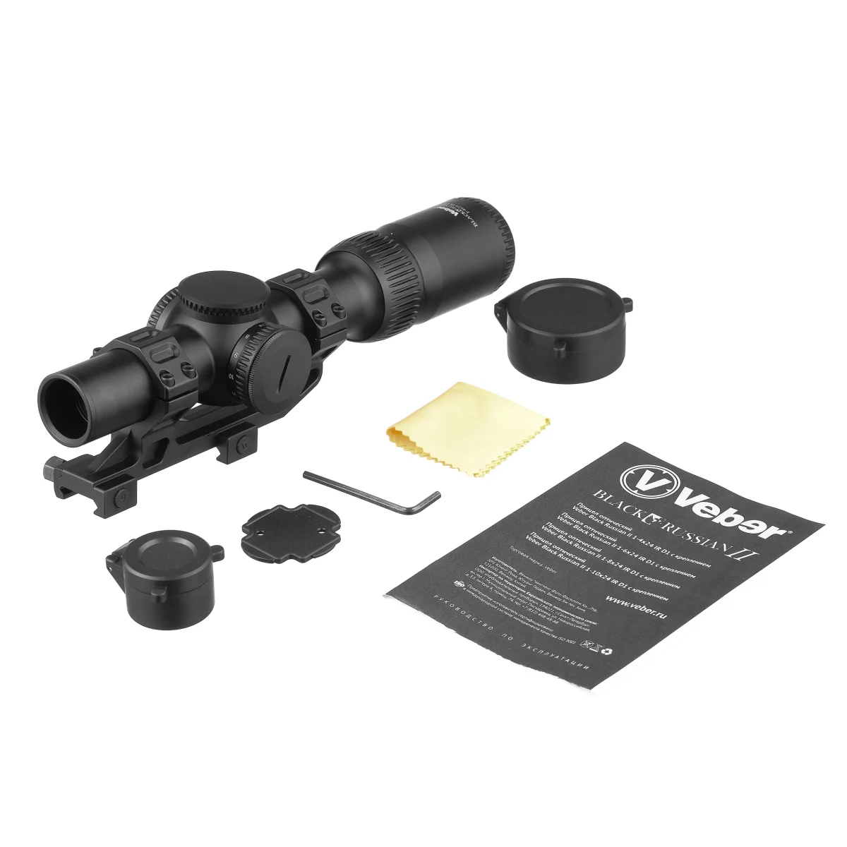Прицел оптический Veber Black Russian II 1-10x24 IR D1 с креплением