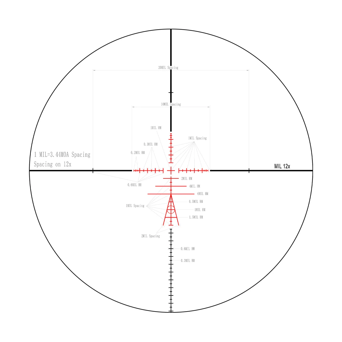 Прицел оптический Veber Wolf Alfa 3-12x42 SF TR2