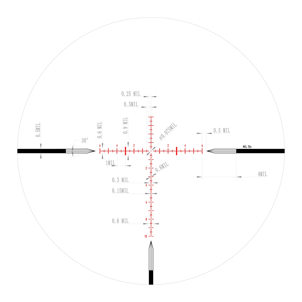 Прицел оптический Veber Wolf Alfa 3-15x44 SF MR2