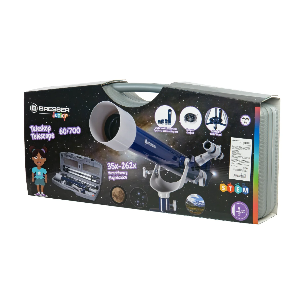 Телескоп BRESSER JUNIOR 60/700 AZ1 в кейсе (88-43100)